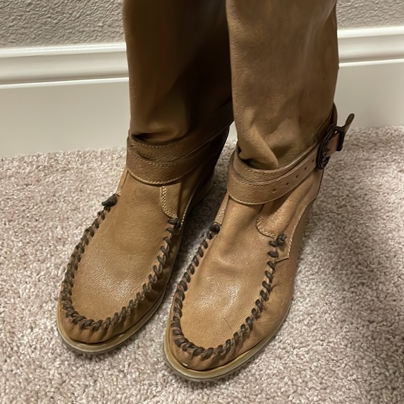 Peruvian Connection Tuscan Italian handmade tall boots 38 desert tan 7.5 - Picture 4 of 12